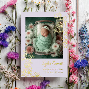 Faire-part de naissance bébé Magnolia Spring en fe