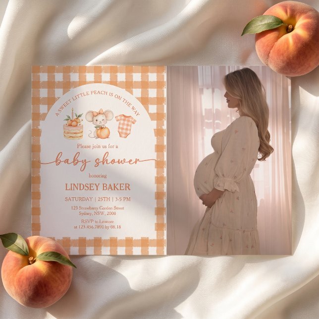 Faire-part de naissance Bébé Petite Pêche Photo (Créateur téléchargé)