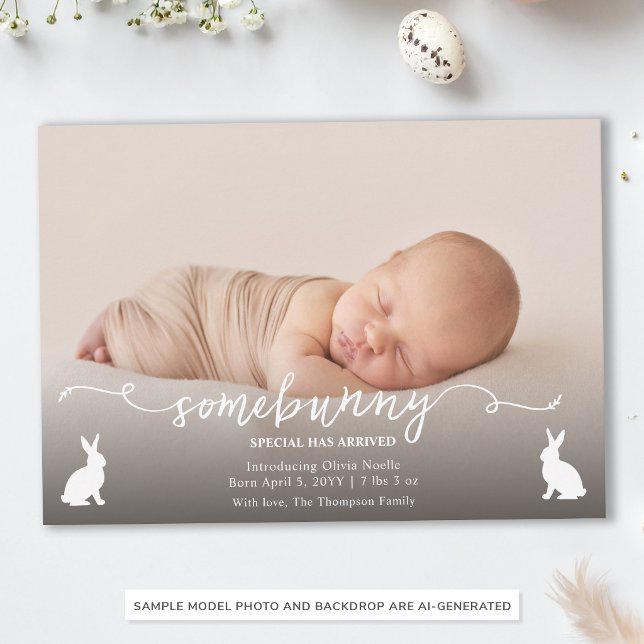 Faire-Part de Naissance Bébé Photo avec l'Arrivée  (Créateur téléchargé)