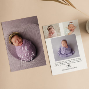 Faire-part de naissance bébé photo complète modern