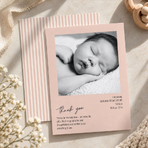 Faire-part de naissance bébé rayure minimaliste Bl