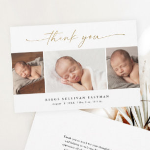 Faire-part de naissance Bébé Script Budget 3 Photo