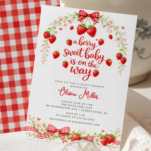 Faire-part de naissance bébé sucré aux fraises (Créateur téléchargé)