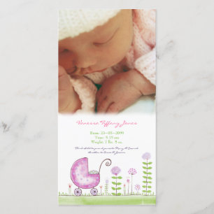 Faire-part de naissance bébé sur mesure fait Carte
