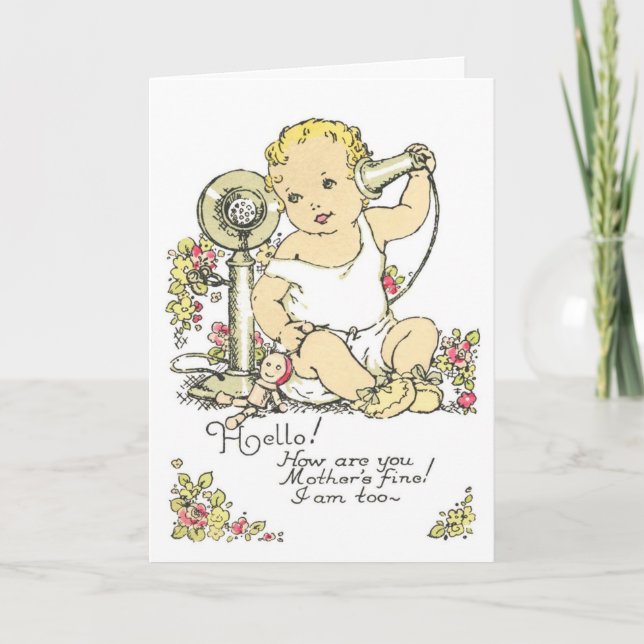 Faire-part de naissance bébé vintage (Devant)