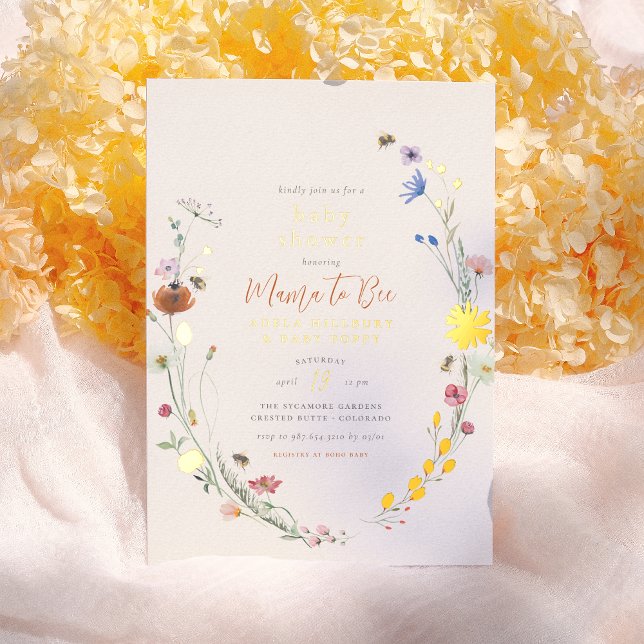 Faire-Part de Naissance Bohème Fleur Sauvage Maman (Créateur téléchargé)