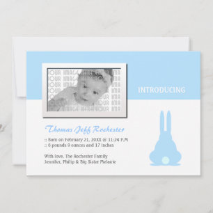 Faire-part de naissance Bunny bleu