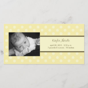 Faire-part de naissance Carte photo pois