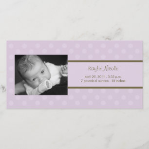 Faire-part de naissance Carte photo pois