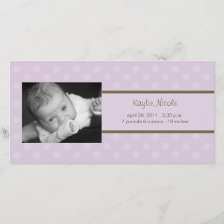 Faire-part de naissance Carte photo pois