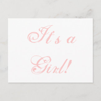 Faire-part de naissance "C'est une fille !" Carte