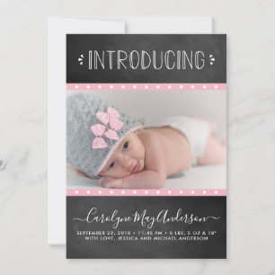 Faire-part de naissance Chalkboard moderne