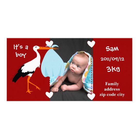 Faire-part de naissance Cigogne It's a boy