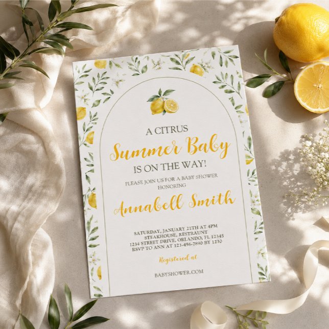 Faire-part de Naissance Citron Citrus pour Baby Sh (Créateur téléchargé)
