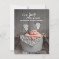 Faire-part de naissance Coeur de script photo pour