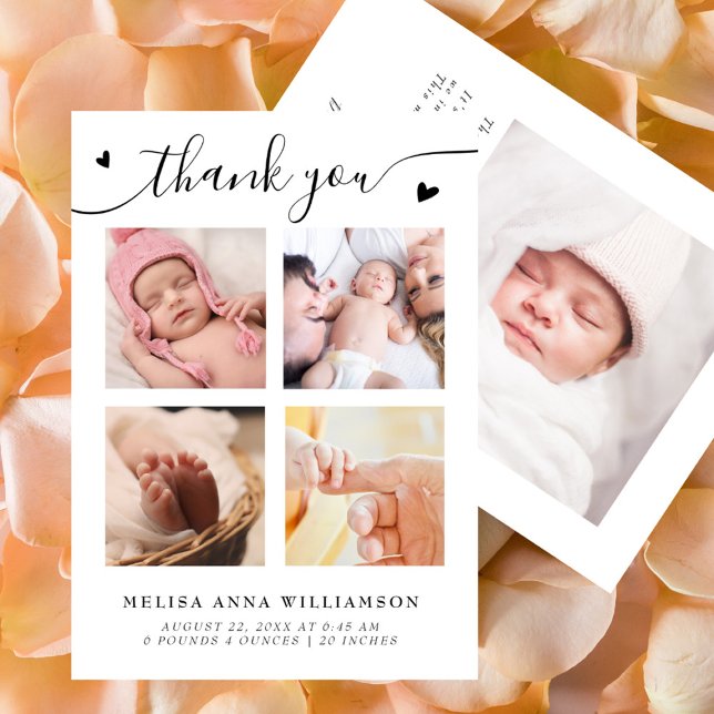 Faire-part de naissance Collage de photos avec un  (Créateur téléchargé)