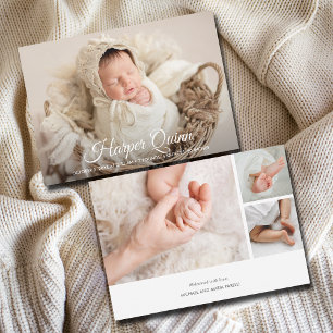 Faire-part de naissance Collage photo de nouveau-n
