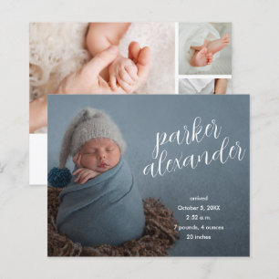 Faire-part de naissance Collage photo élégant du b