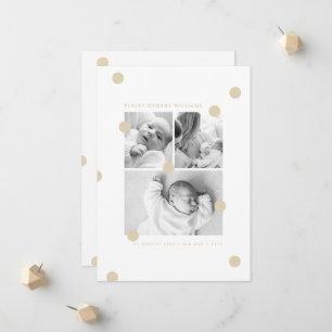 Faire-part de naissance Collage Photo Jaune Beurre