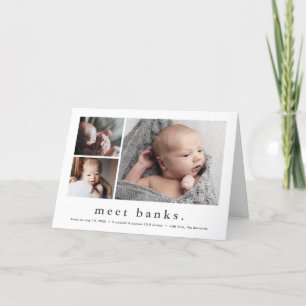 Faire-part de naissance Collage Photo Simple 3 Nom