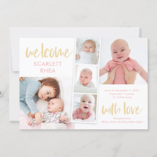 Faire-part de naissance couleur modifiable de l'am
