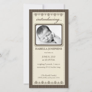 Faire-part de naissance Customisé Classy Taupe