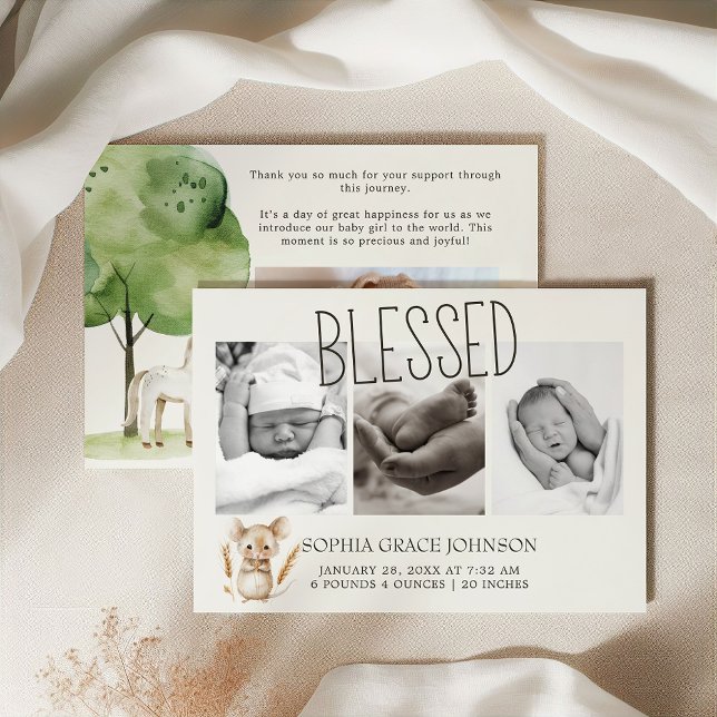 Faire-part de naissance d'animaux de la petite fer (Créateur téléchargé)