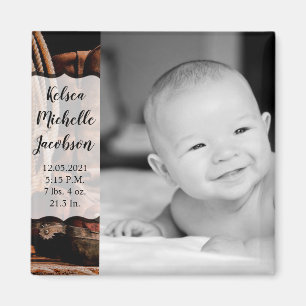 Faire-part de naissance de 2 po x 2 po Magnet Cowb
