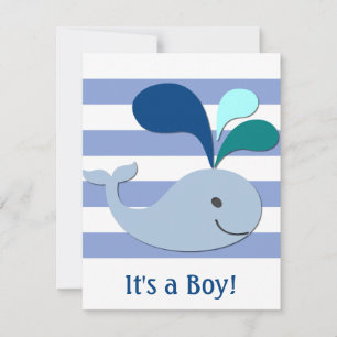 Faire-part de naissance de baleine bleue