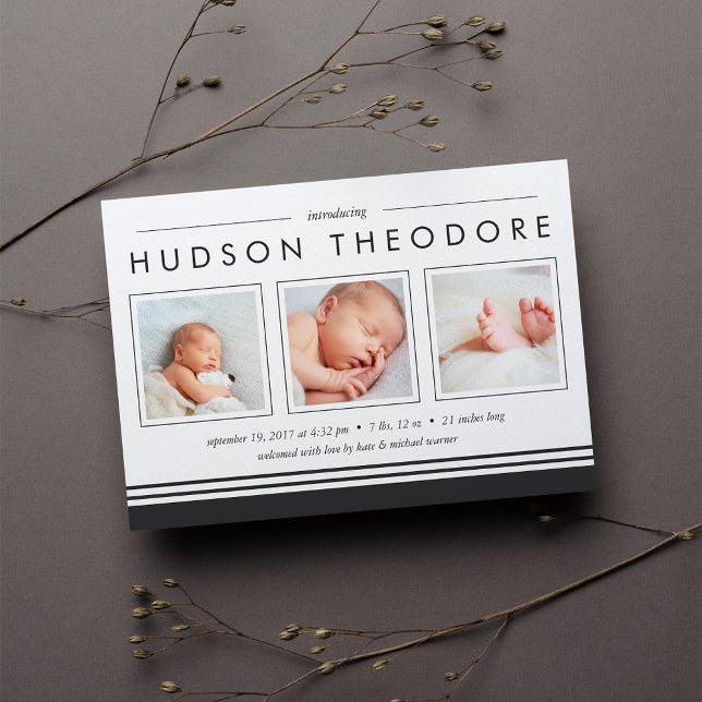 Faire-part de naissance de bande de métro | Charbo (Créateur téléchargé)