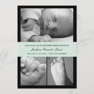 Faire-part de naissance de bande intemporel - Bleu