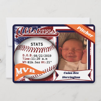 Faire-part de naissance de baseball