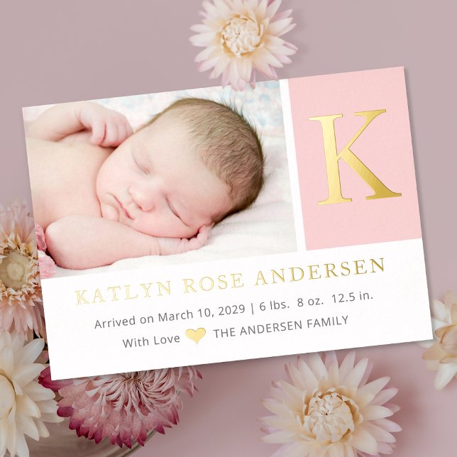 Faire-part de naissance de bébé avec photo et mono (Créateur téléchargé)