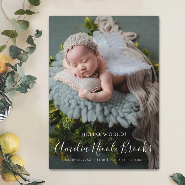 Faire-part de naissance de bébé avec photo intégra (Créateur téléchargé)