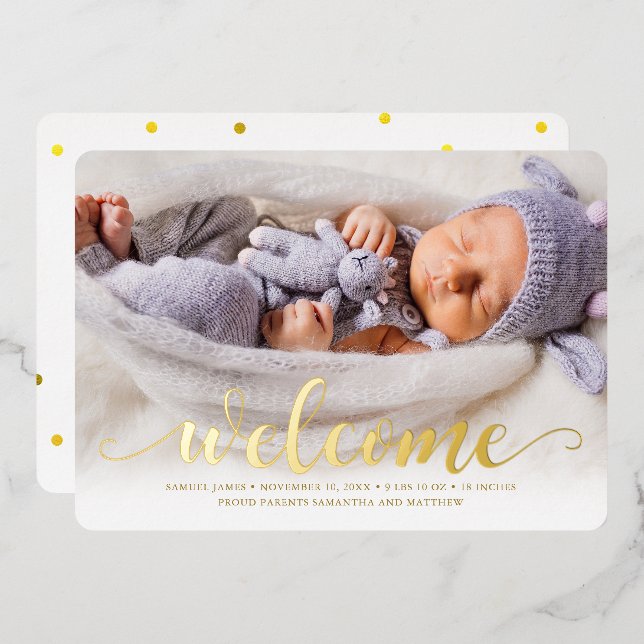 Faire-Part de Naissance de Bébé - Bienvenue Brilla (Recto/Verso)