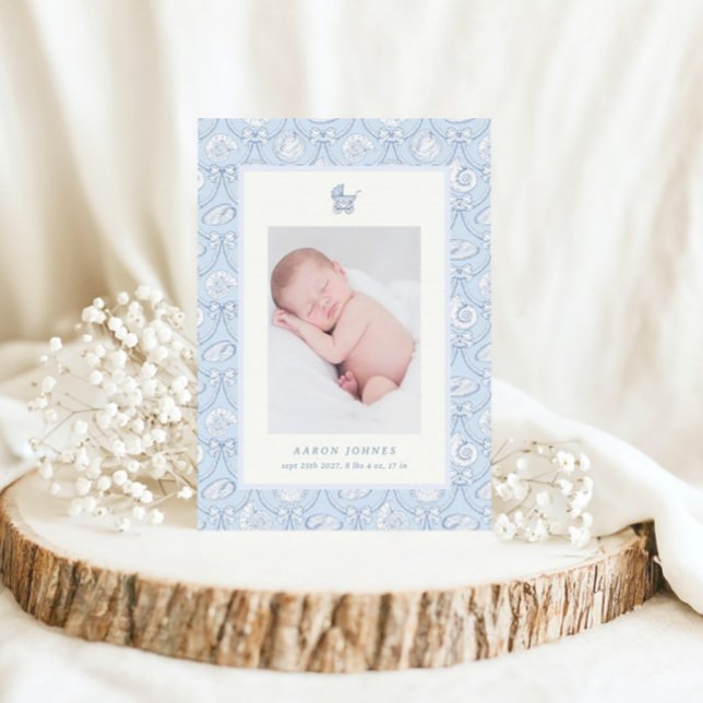 Faire-part de naissance de bébé côtier coquette pr (Créateur téléchargé)