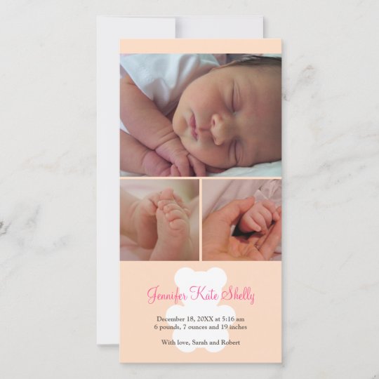 Faire Part De Naissance De Bebe De Montage De Rose Zazzle Fr