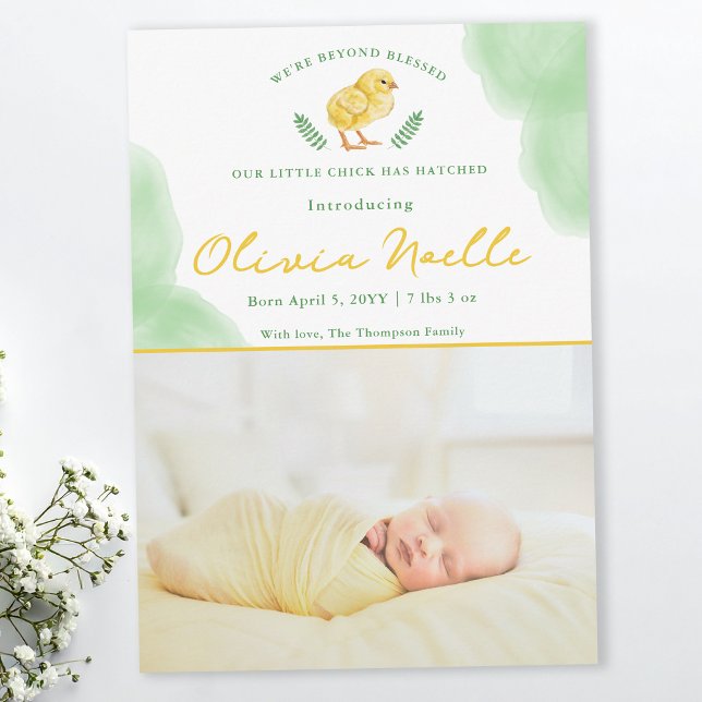Faire-part de naissance de bébé de printemps avec  (Créateur téléchargé)