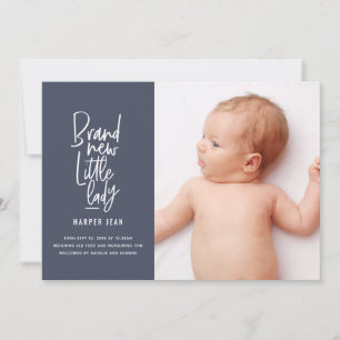 Faire-part de naissance de bébé dessiné à la main