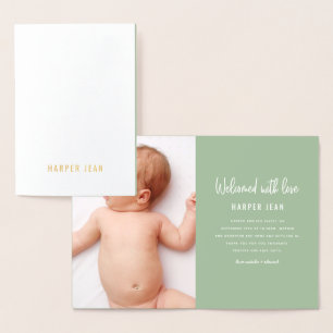 Faire-part de naissance de bébé dessiné à la main