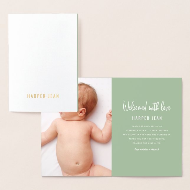 Faire-part de naissance de bébé dessiné à la main (Affichage)