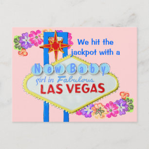 Faire-part de naissance de bébé fille à Las Vegas