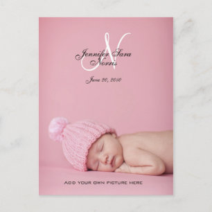 Faire-part de naissance de bébé fille Photo Cartes