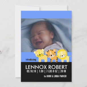 Faire-part de naissance de bébé garçon