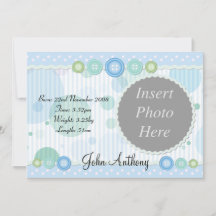 Faire-part de naissance de bébé garçon