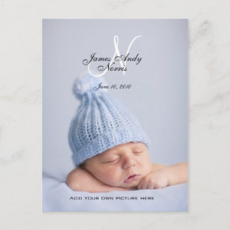 Faire-part de naissance de bébé garçon Cartes post