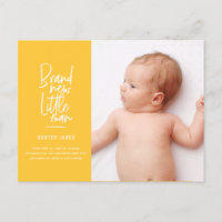 Faire-part de naissance de bébé garçon dessiné à l