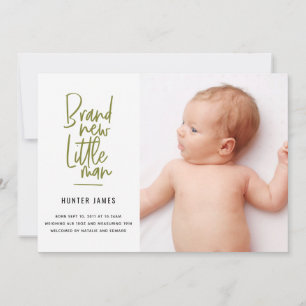 Faire-part de naissance de bébé garçon dessiné à l