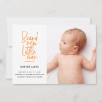 Faire-part de naissance de bébé garçon dessiné à l