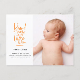 Faire-part de naissance de bébé garçon dessiné à l